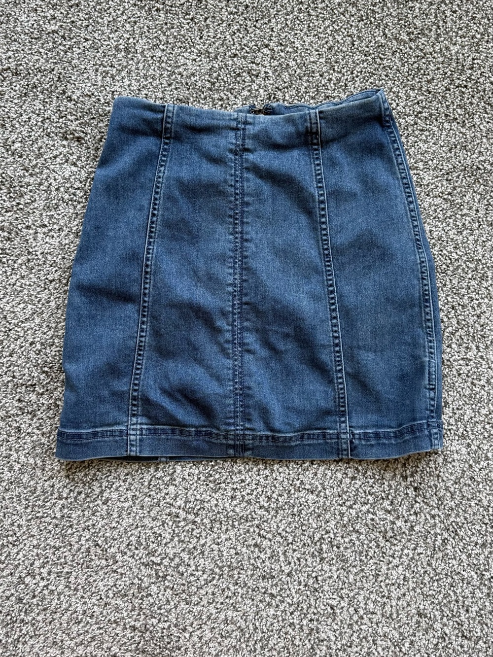 Free People Dark Blue Denim Panel Mini Skirt